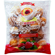 Мини-маффины Русский бисквит с ароматом сливок и начинкой из клубничного джема, 465г