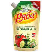 Майонез Ряба классический Провансаль 50,5% ГОСТ, 350г