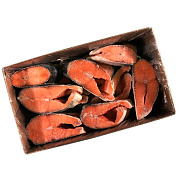 Кижуч дальневосточный (стейк) штучной заморозки, коробка 5кг